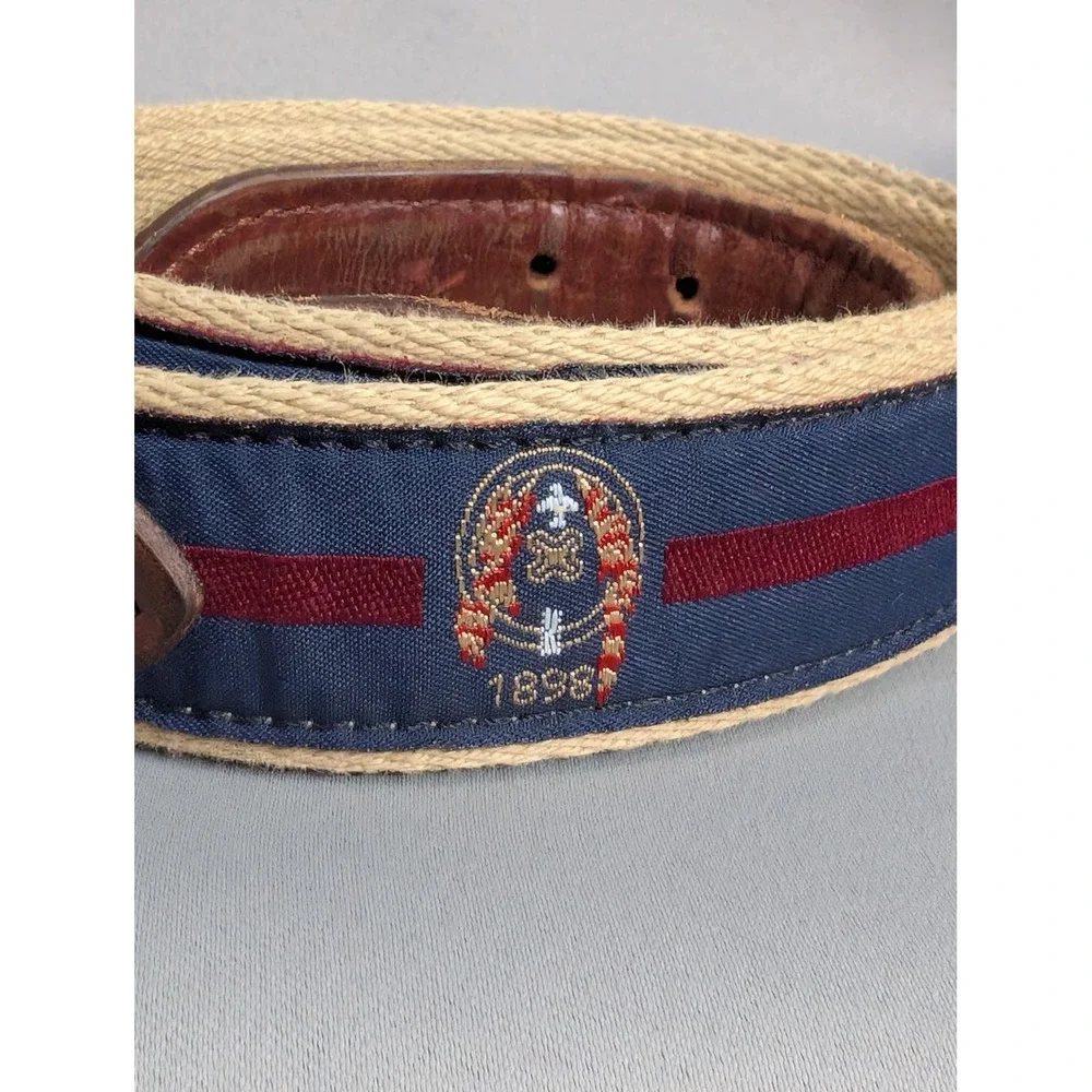 Vintage YRI Minikahda Club Belt Mens 30 Canvas Ribbon Golf